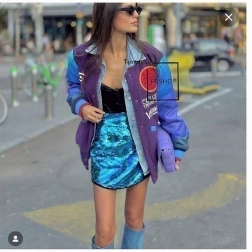 Zara short sequin mini skirt 7963 103